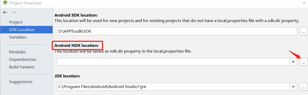 在视图界面，Project Structure 中选择我们本地的 nkd 路径来配置
