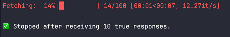 进度条在收到10个回复后停止了