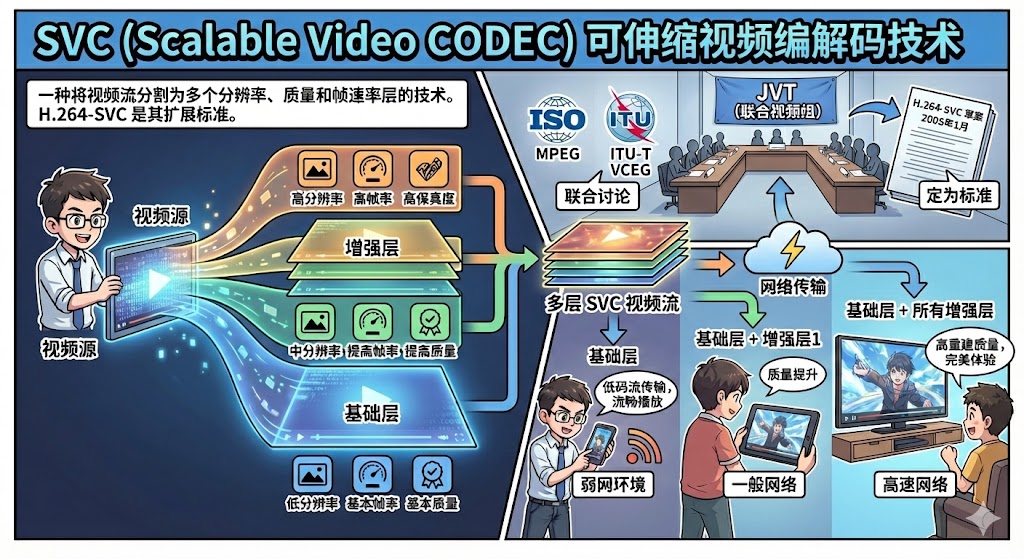 SVC可伸缩视频编码技术漫画图解