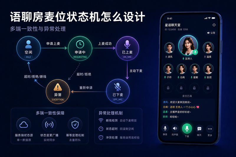 语聊房麦位状态机怎么设计
